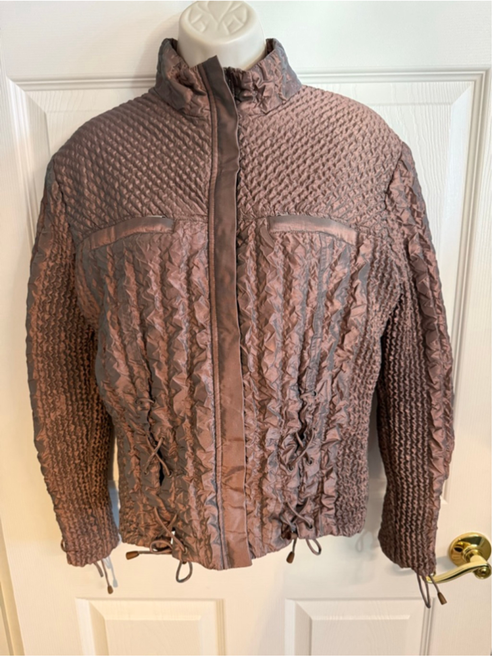 UBU taupe/copper metallic corset jacket Size Small EUC